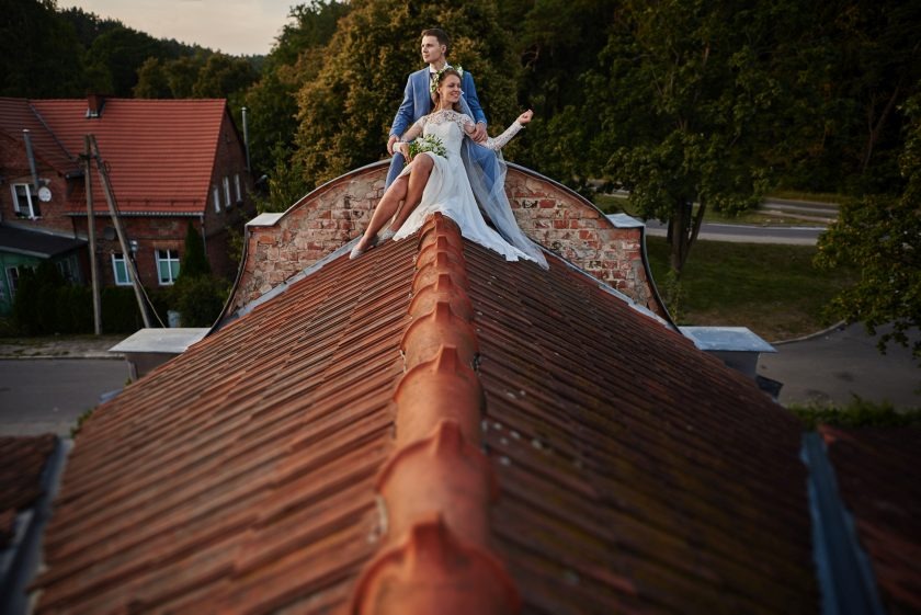 Sesja ślubna na dachu - w Gdańsku