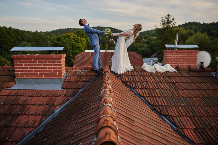 Sesja ślubna na dachu - w Gdańsku